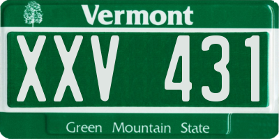 VT license plate XXV431
