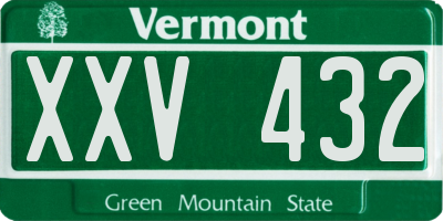 VT license plate XXV432