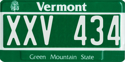 VT license plate XXV434