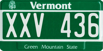 VT license plate XXV436