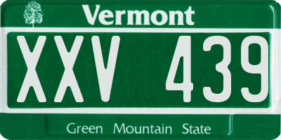 VT license plate XXV439