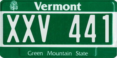 VT license plate XXV441