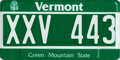 VT license plate XXV443