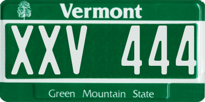 VT license plate XXV444
