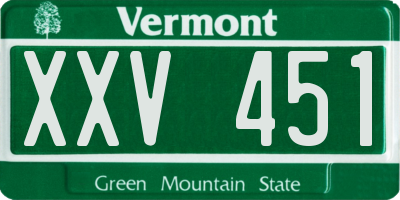 VT license plate XXV451