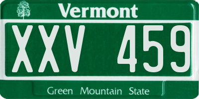 VT license plate XXV459