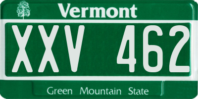 VT license plate XXV462