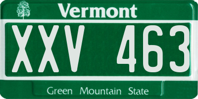 VT license plate XXV463