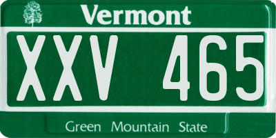 VT license plate XXV465