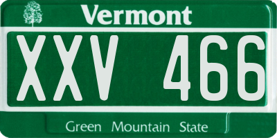 VT license plate XXV466