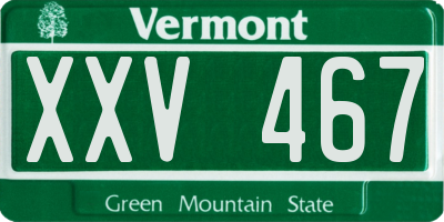 VT license plate XXV467