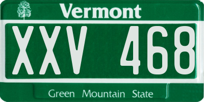 VT license plate XXV468