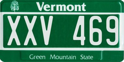VT license plate XXV469