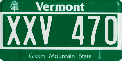 VT license plate XXV470