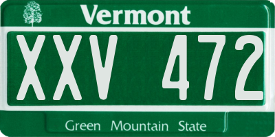 VT license plate XXV472