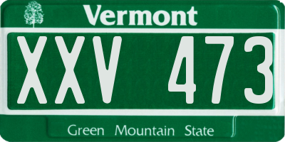 VT license plate XXV473