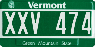 VT license plate XXV474
