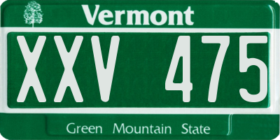 VT license plate XXV475