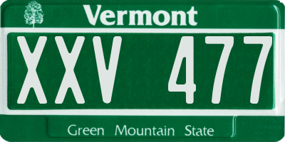 VT license plate XXV477