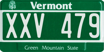VT license plate XXV479