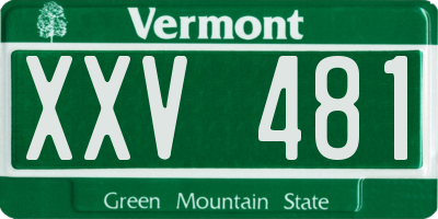 VT license plate XXV481