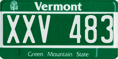 VT license plate XXV483