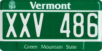 VT license plate XXV486