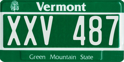 VT license plate XXV487