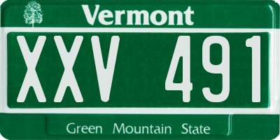 VT license plate XXV491