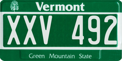 VT license plate XXV492
