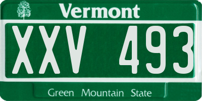 VT license plate XXV493