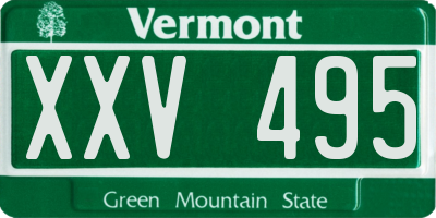 VT license plate XXV495
