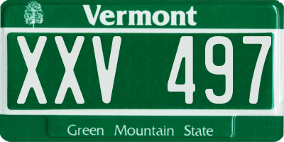 VT license plate XXV497