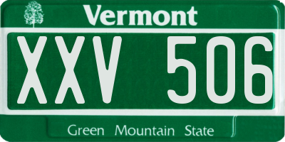VT license plate XXV506