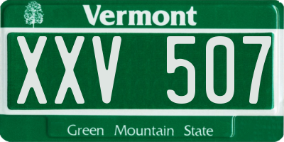 VT license plate XXV507