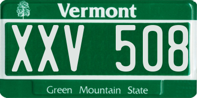 VT license plate XXV508