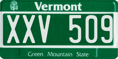 VT license plate XXV509