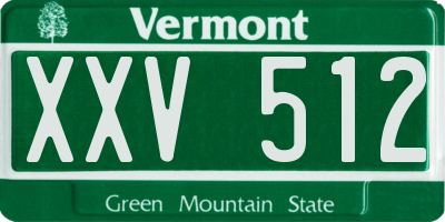 VT license plate XXV512