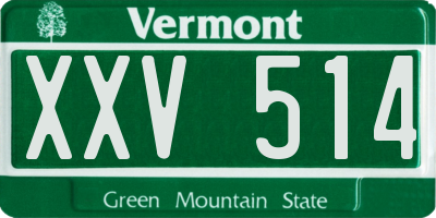 VT license plate XXV514