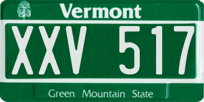 VT license plate XXV517