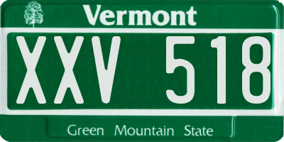 VT license plate XXV518
