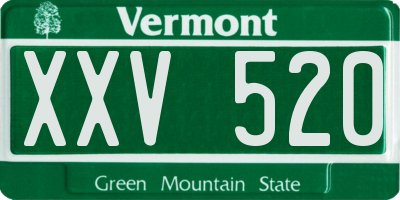 VT license plate XXV520