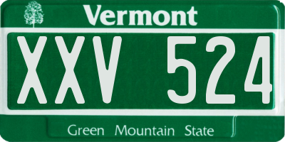 VT license plate XXV524