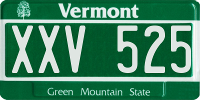 VT license plate XXV525