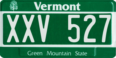 VT license plate XXV527