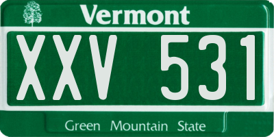 VT license plate XXV531