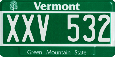 VT license plate XXV532