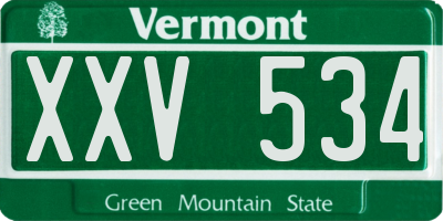 VT license plate XXV534