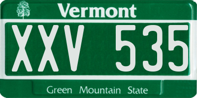 VT license plate XXV535