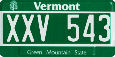 VT license plate XXV543